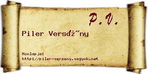 Piler Versény névjegykártya
